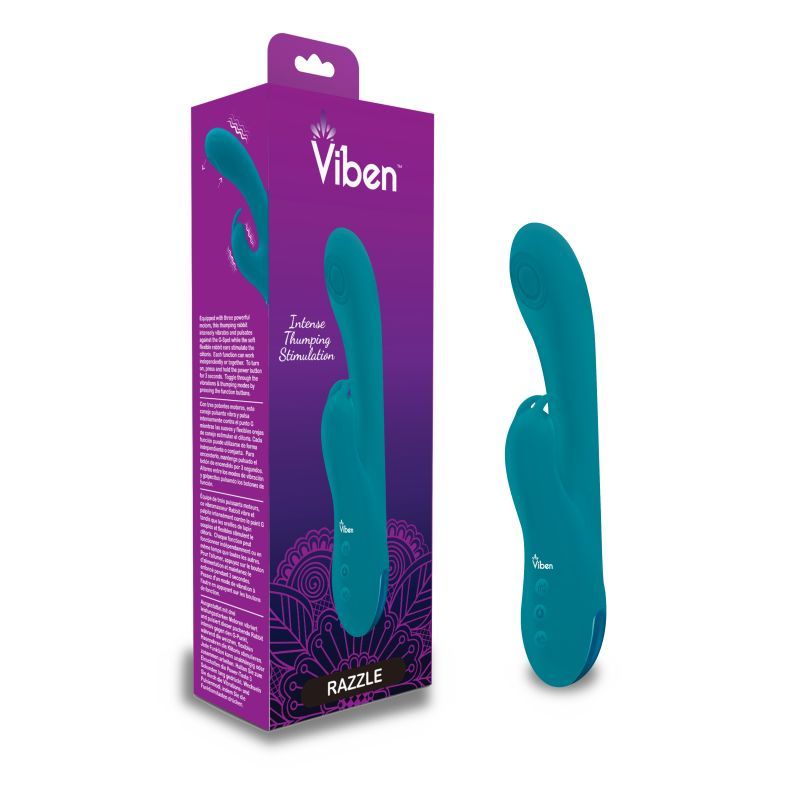 Viben Razzle Rechargeable Thumping Rabbit Ocean - Silk and Sin