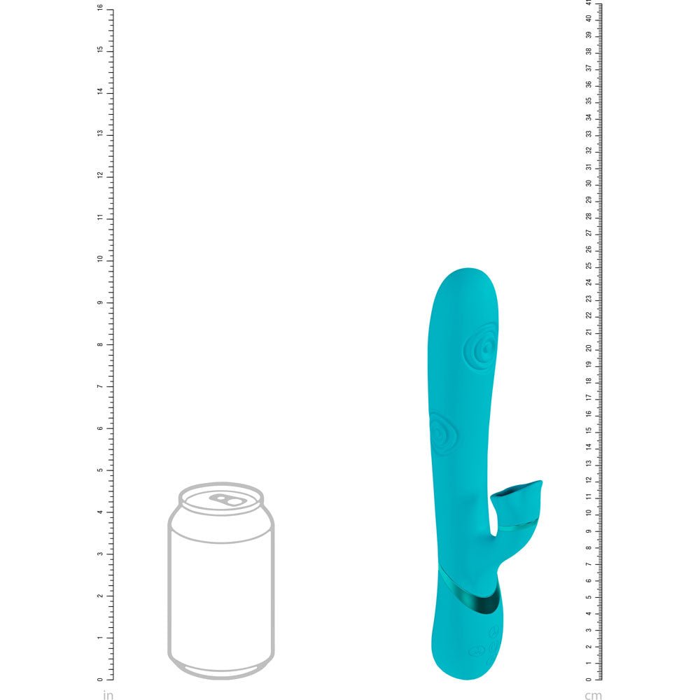VIVE Fiore - Blue 25 cm USB Rechargeable Tapping Rabbit Vibrator - silkandsin