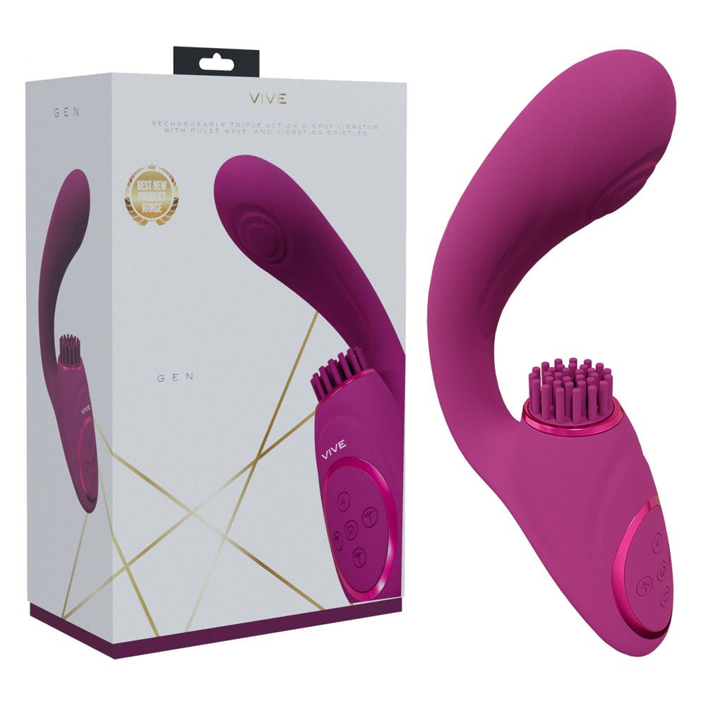 VIVE Gen - Pink - Pink USB Rechargeable Triple Motor Vibrator - silkandsin