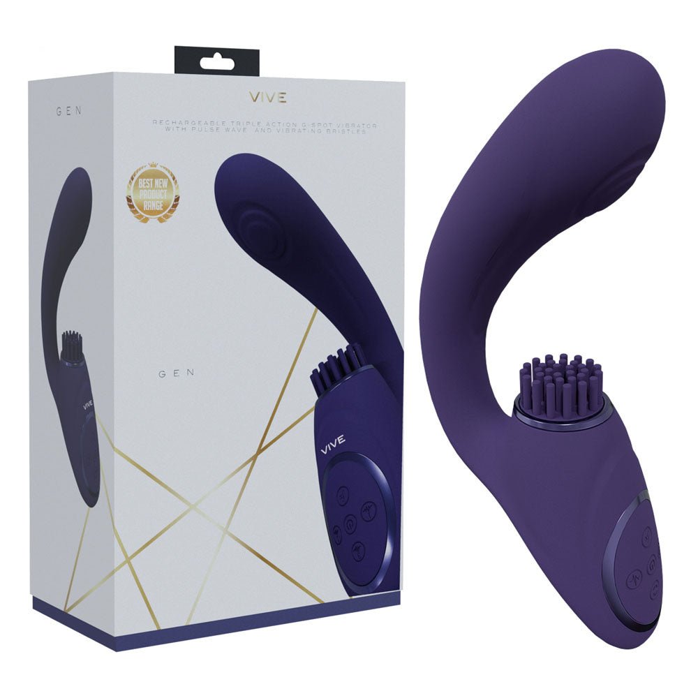 VIVE Gen - Purple - Purple USB Rechargeable Triple Motor Vibrator - silkandsin
