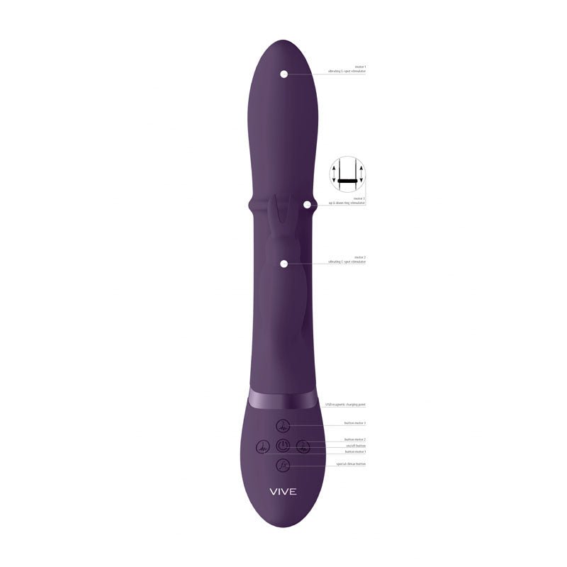 Vive Halo - Purple 24.5 cm USB Rechargeable Rabbit Vibrator - silkandsin