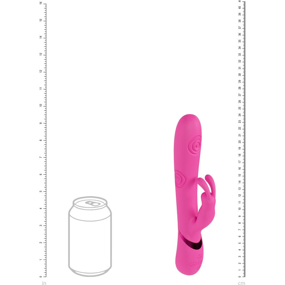 VIVE Mimi - Pink - Pink 25 cm USB Rechargeable Vibrating & Tapping Rabbit Vibrator - silkandsin