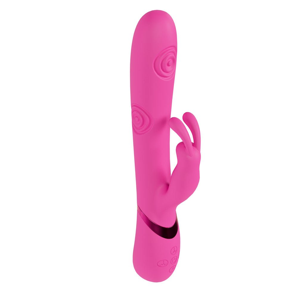 VIVE Mimi - Pink - Pink 25 cm USB Rechargeable Vibrating & Tapping Rabbit Vibrator - silkandsin