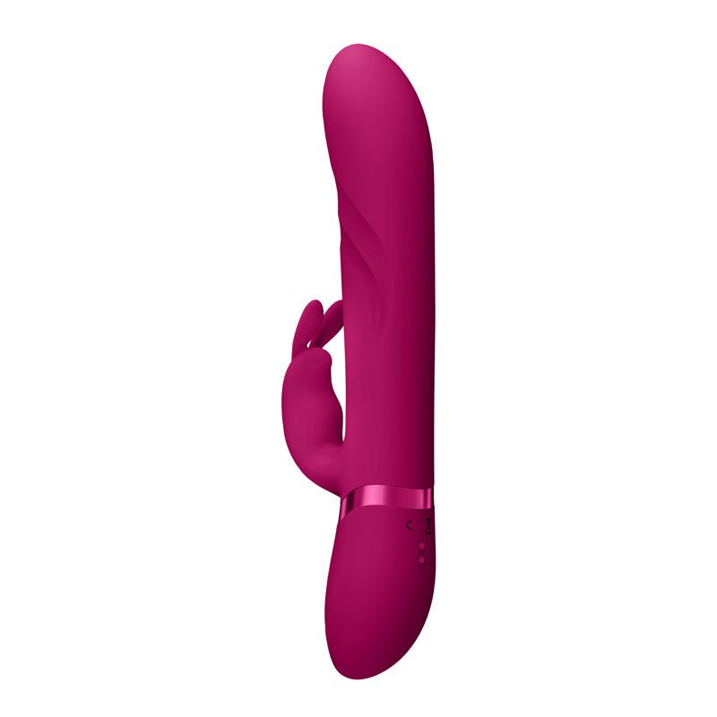 VIVE Nari - Pink - Pink 24.1 cm USB Rechargeable Rabbit Vibrator - silkandsin