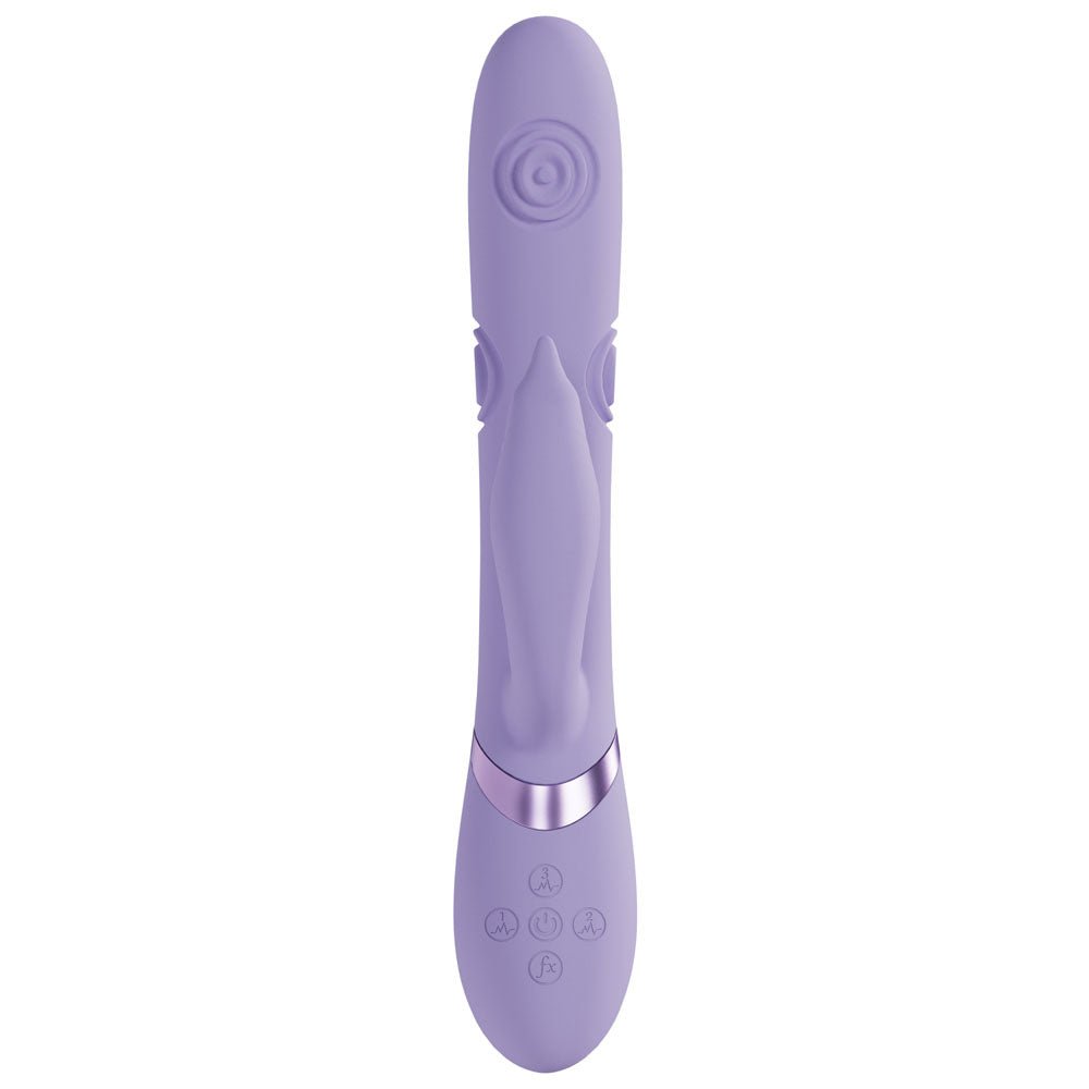 VIVE Pallina - Purple - Purple 25 cm USB Rechargeable Tapping Rabbit Vibrator - silkandsin
