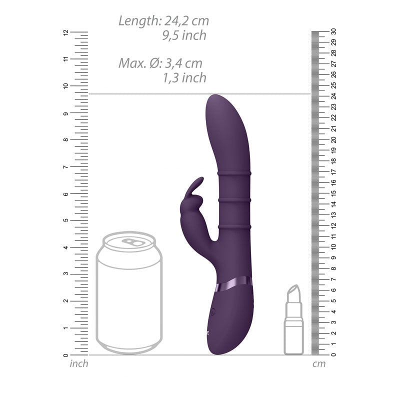 VIVE Sora - Purple - Purple 24.2 cm USB Rechargeable Rabbit Vibrator - silkandsin