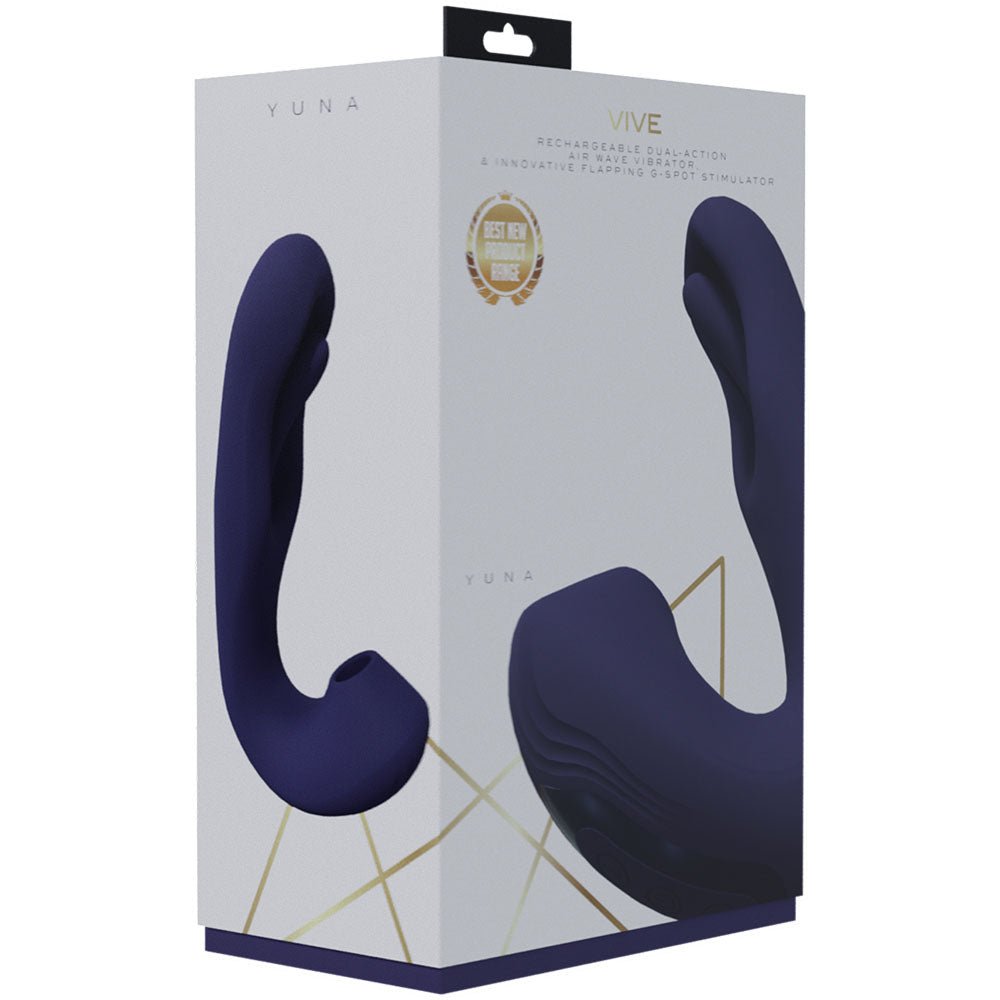VIVE Yuna - Purple - Purple USB Rechargeable Flapping Vibrator with Air Pulsation - silkandsin