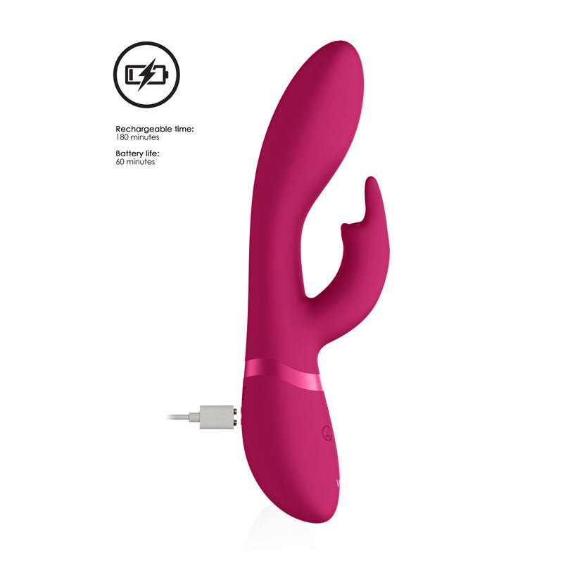 Vive Zosia - Pink 21.3 cm USB Rechargeable Rabbit Vibrator - silkandsin