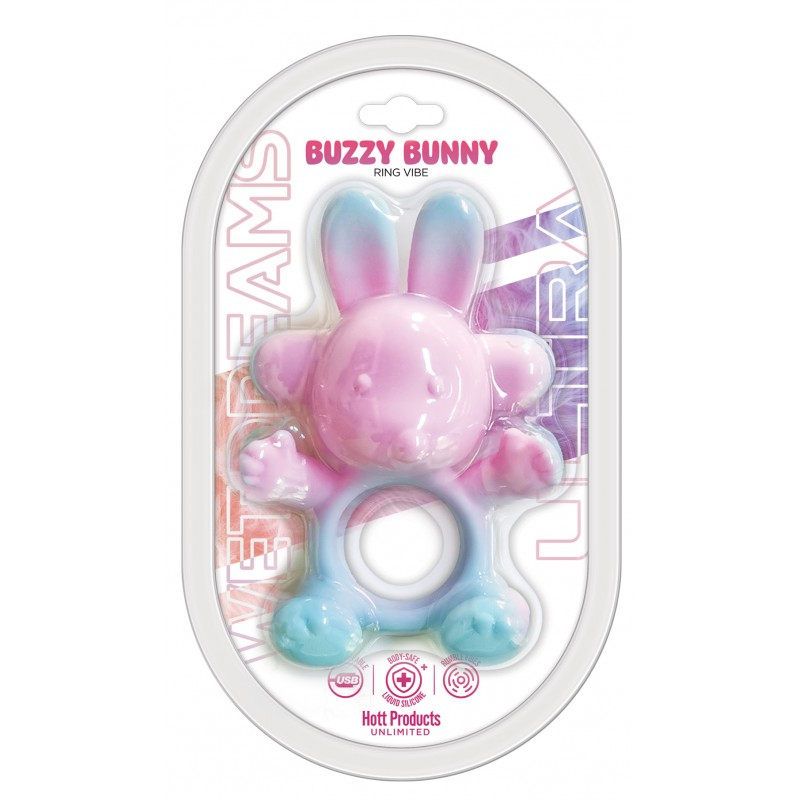 Wet Dreams Ultra 20 Mode USB Silicone Buzzy Bunny Cock Ring - Silk and Sin