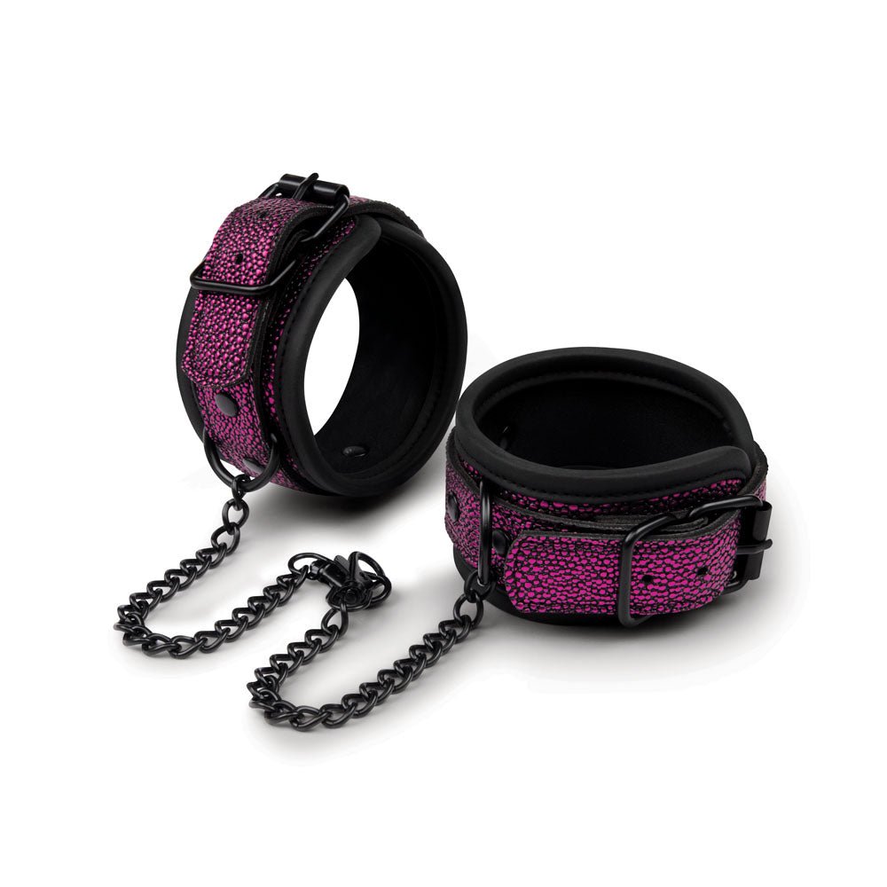 WhipSmart Dragons Lair Deluxe Wrist & Ankle Cuffs - Purple/Black Restraints - silkandsin