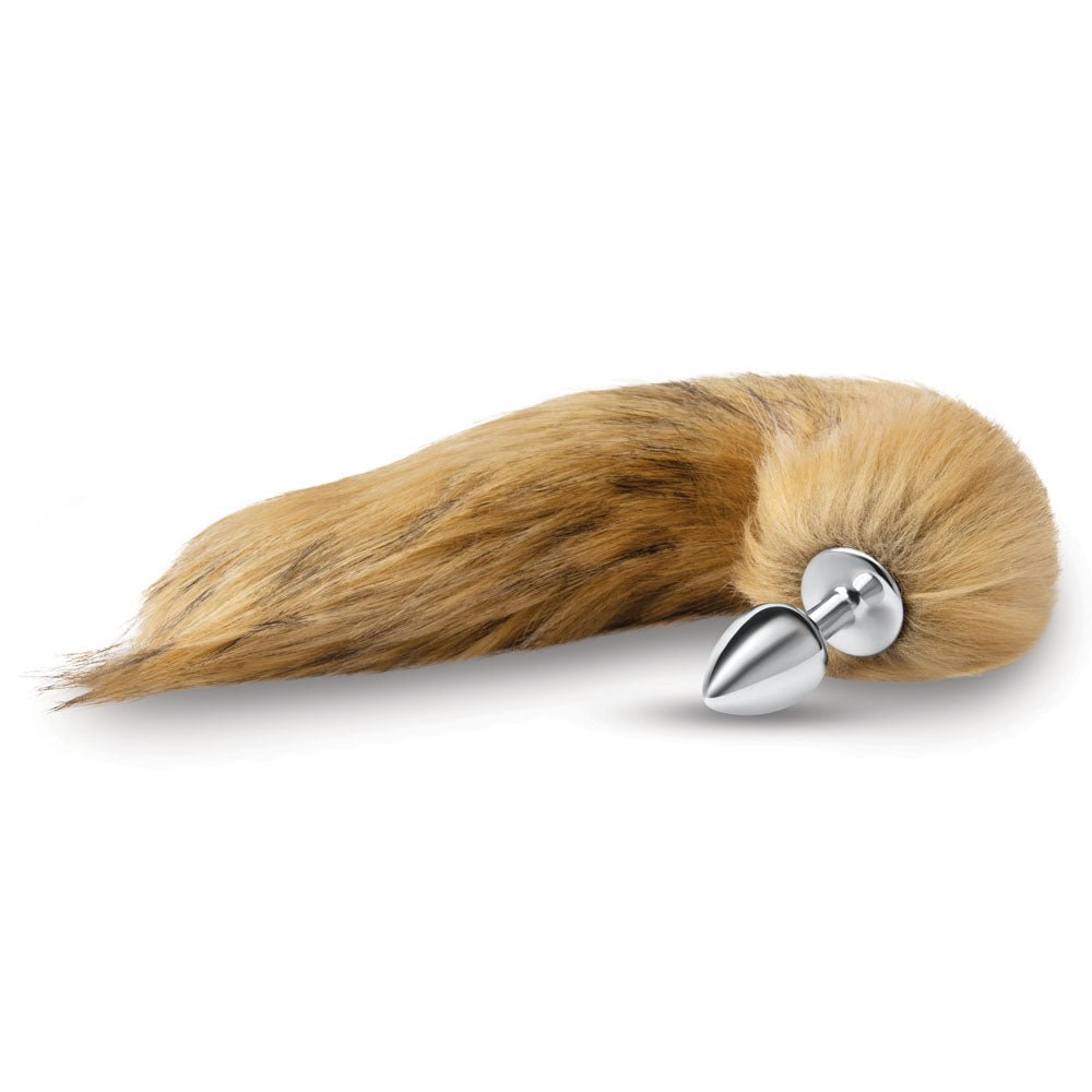 WhipSmart Furry Tales 14 Inch Brown Fox Tail - Metal 6.3 cm Butt Plug with Brown Fox Tail - silkandsin