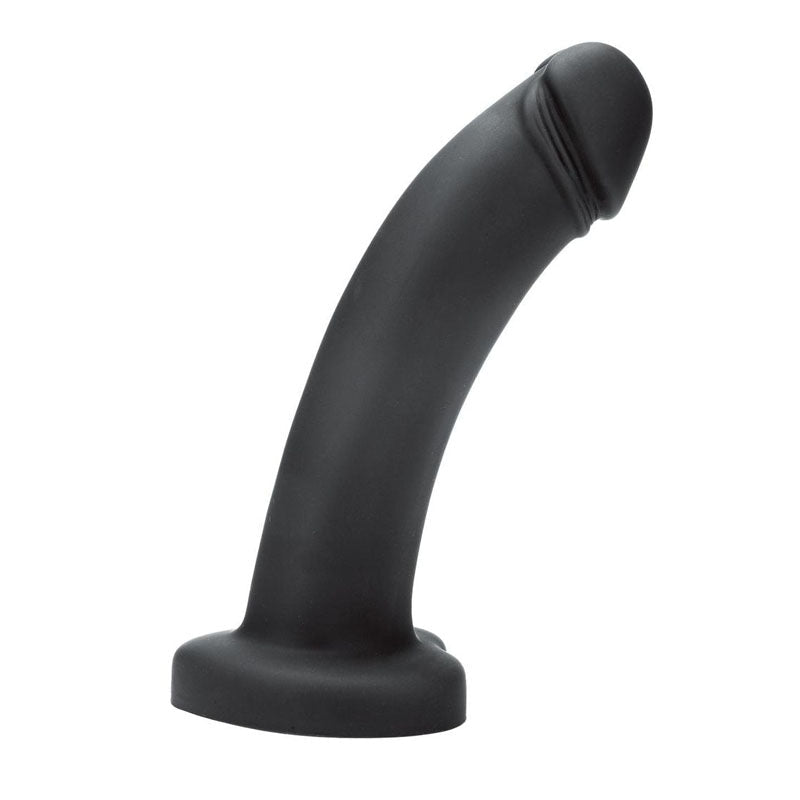 WhipSmart Heartbreaker 7'' Heart Base Dildo - Black 17.8 cm Dong with Heart Shaped Base - silkandsin