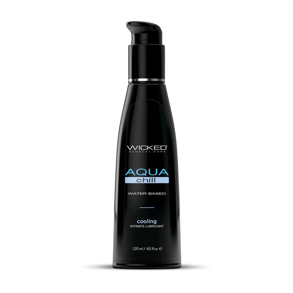 Wicked Aqua Chill - Cooling Water Based Lubricant - 120 ml (4 oz) Bottle - Silk and Sin