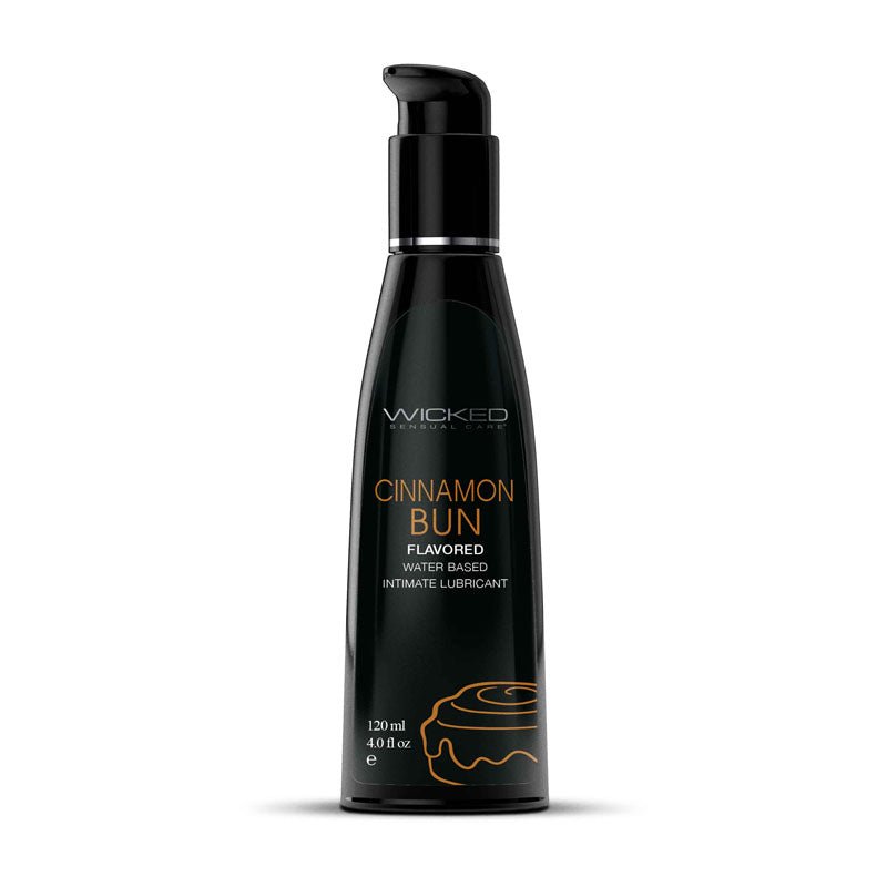 Wicked Aqua Cinnamon Bun - Cinnamon Bun Flavoured Water Based Lubricant - 120 ml (4 oz) Bottle - Silk and Sin