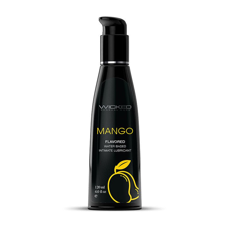 Wicked Aqua Mango - Mango Flavoured Water Based Lubricant - 120 ml (4 oz) Bottle - Silk and Sin