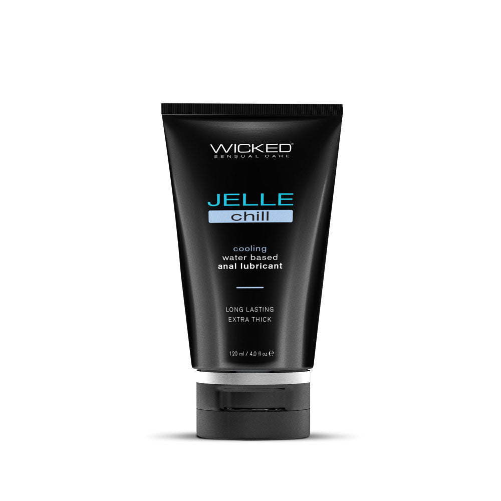 Wicked Jelle Chill - Cooling Water Based Anal Lubricant - 120 ml (4 oz) Bottle - Silk and Sin