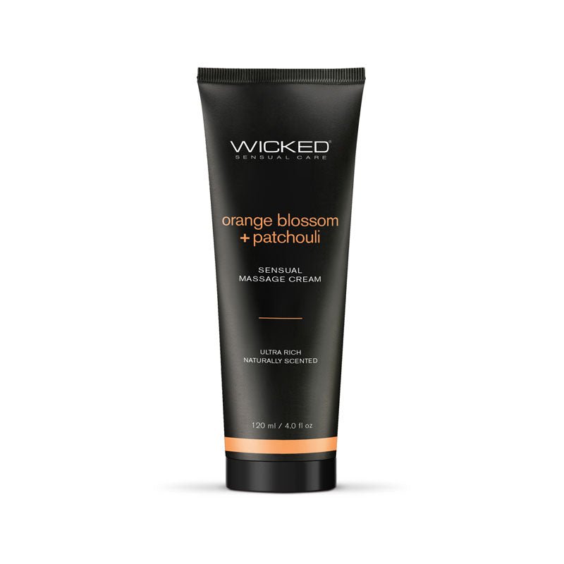 Wicked ORANGE BLOSSOM + PATCHOULI Sensual Massage Cream - Scented Massage Cream - 120 ml Tube - Silk and Sin