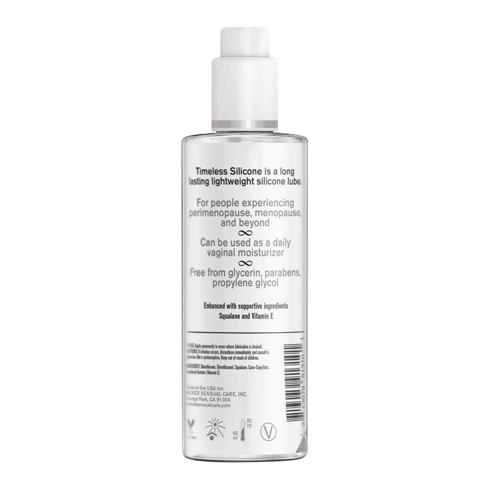 Wicked Simply Timeless Silicone - Silicone Based Lubricant - 120 ml (4 oz) Bottle - Silk and Sin