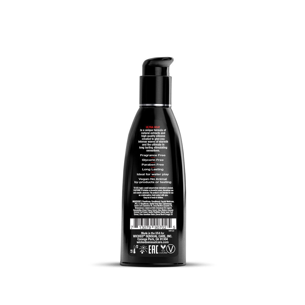Wicked Ultra Heat - Warming Silicone Lubricant - 60 ml (2 oz) Bottle - Silk and Sin