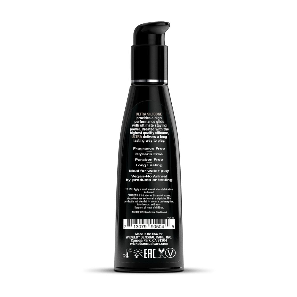 Wicked Ultra - Silicone Lubricant - 120 ml (4 oz) Bottle - Silk and Sin