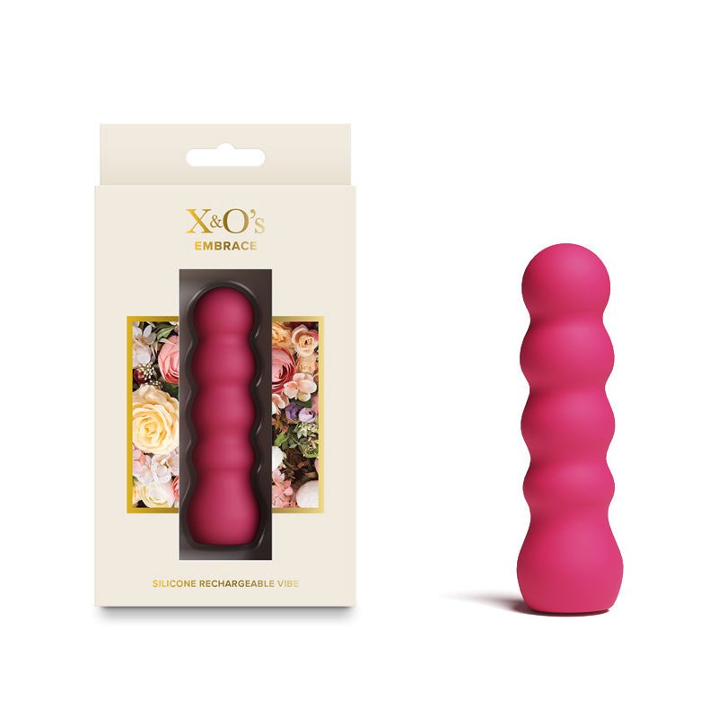 X & O's Embrace - Rose 9.9 cm USB Rechargeable Bullet - Silk and Sin