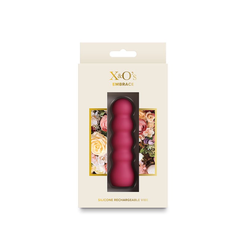 X & O's Embrace - Rose 9.9 cm USB Rechargeable Bullet - Silk and Sin