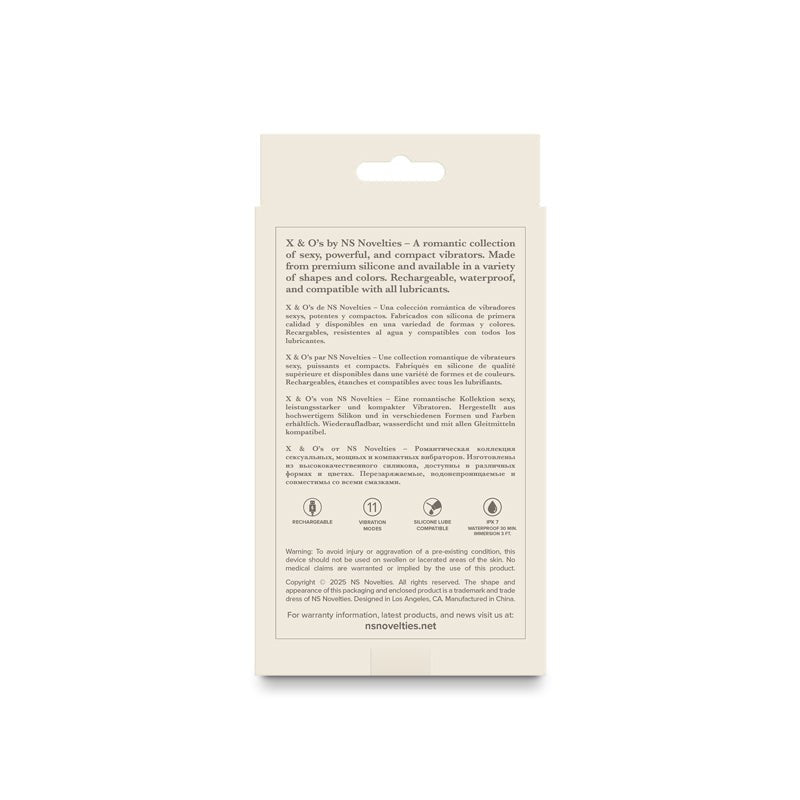 X & O's Embrace - Rose 9.9 cm USB Rechargeable Bullet - Silk and Sin
