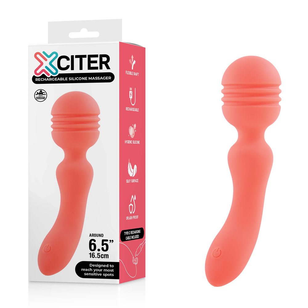 Xciter - Orange - Orange 16.5 cm USB Rechargeable Massage Wand - Silk and Sin