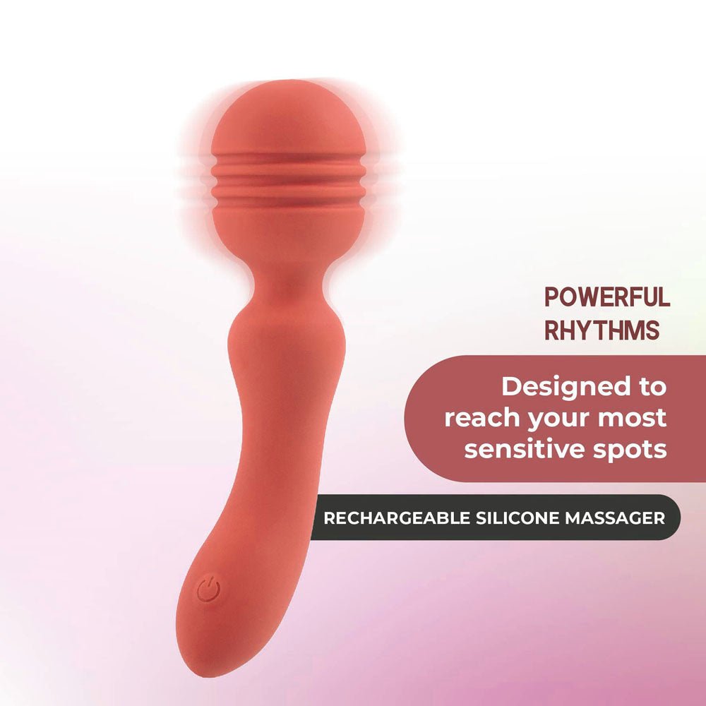 Xciter - Orange - Orange 16.5 cm USB Rechargeable Massage Wand - Silk and Sin