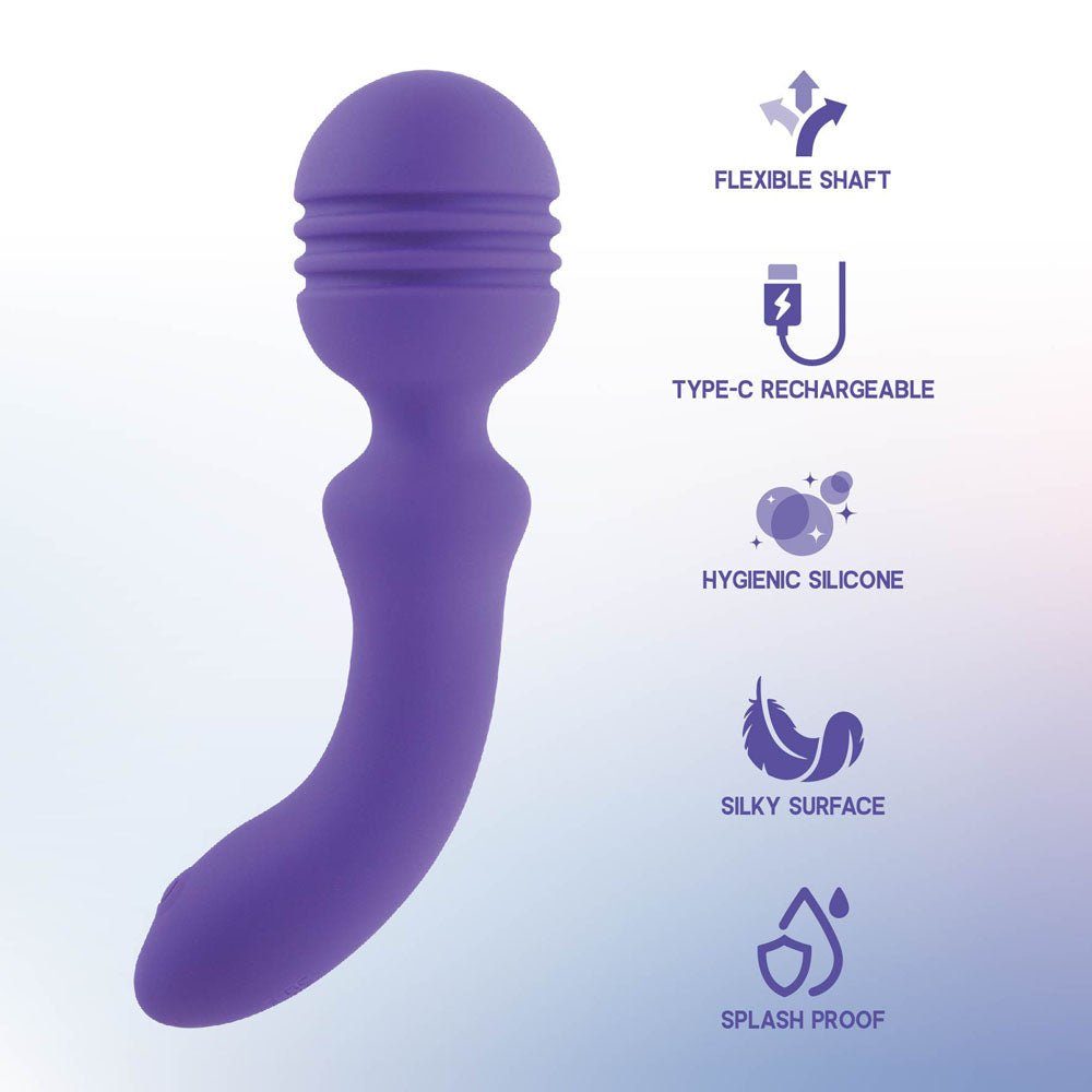Xciter - Purple - Purple 16.5 cm USB Rechargeable Massage Wand - Silk and Sin