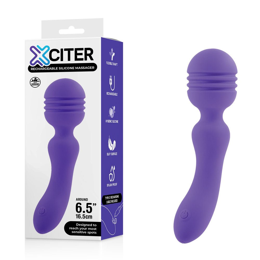 Xciter - Purple - Purple 16.5 cm USB Rechargeable Massage Wand - Silk and Sin