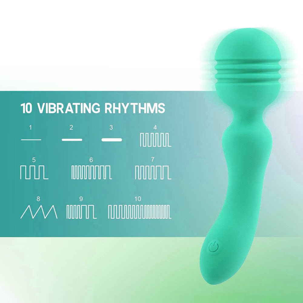 Xciter - Teal - Teal 16.5 cm USB Rechargeable Massage Wand - Silk and Sin