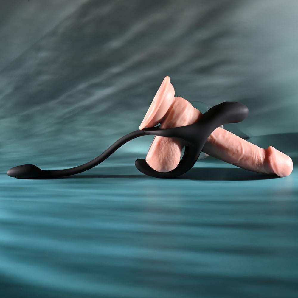 Zero Tolerance ALL THE BASES - Black USB Rechargeable Vibrating Cock Ring with Wireless Remote - silkandsin
