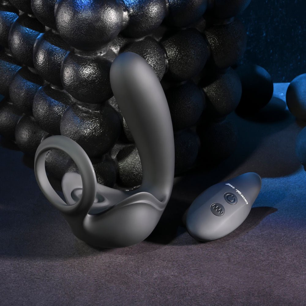 Zero Tolerance BALLIN OUT - Black USB Rechargeable Prostate Massager with Cock Ring and Wireless Remote - silkandsin