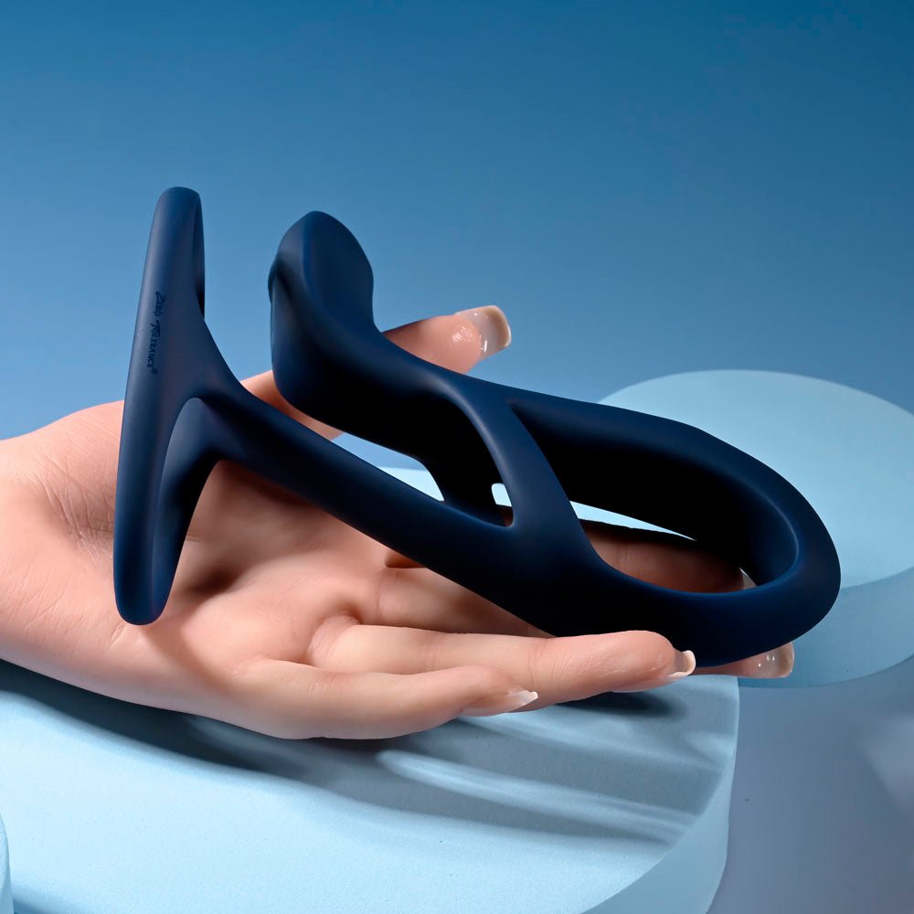 Zero Tolerance BIG TIME - Navy Blue USB Rechargeable Vibrating Penis Sleeve with Wireless Remote - silkandsin