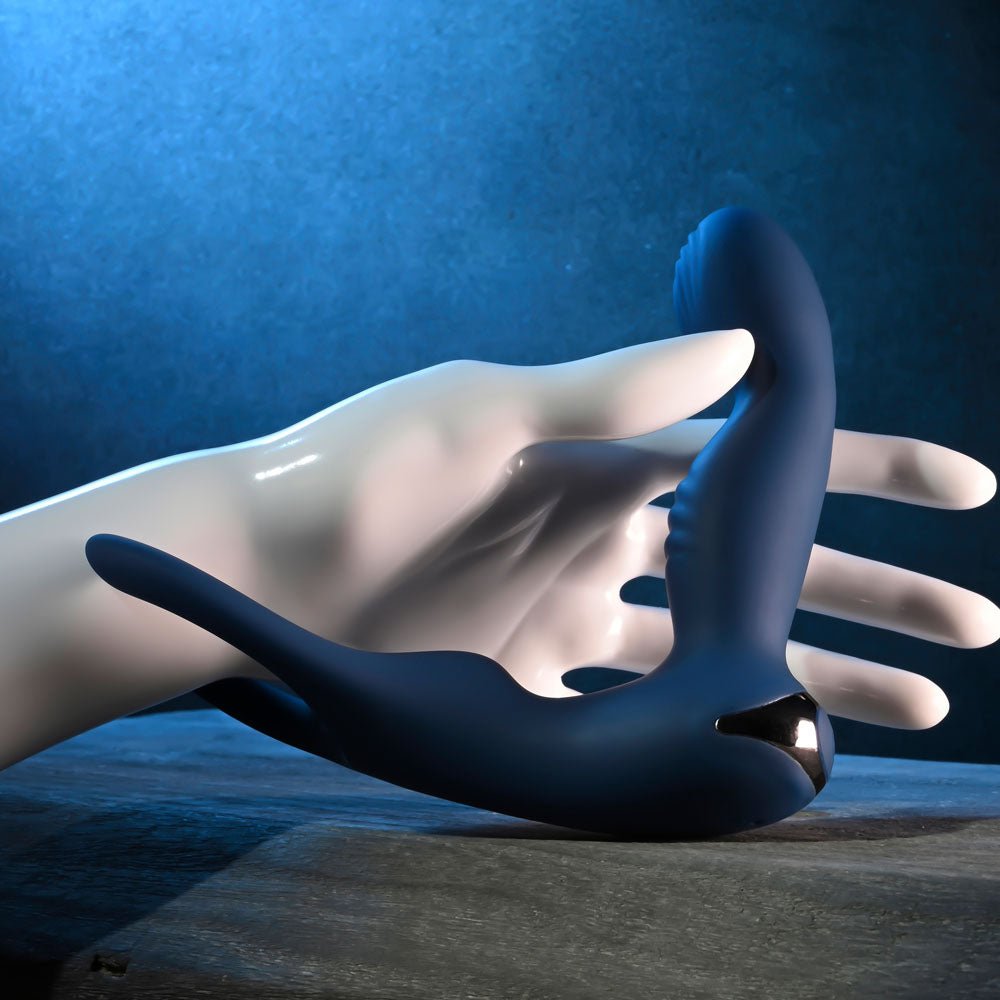 Zero Tolerance BY ALL MEANS - Blue 13.4 cm USB Rechargeable Prostate Massager with Cock Ring - silkandsin