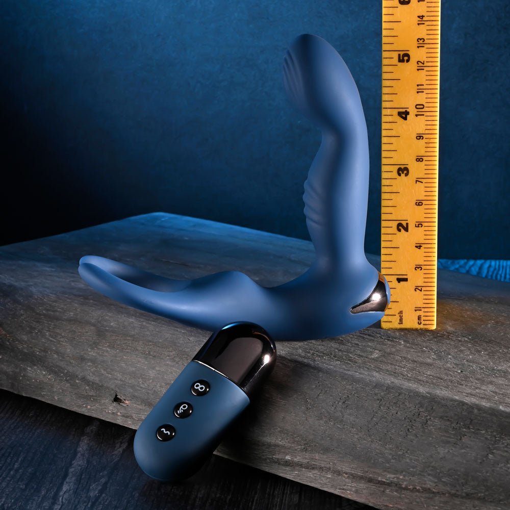 Zero Tolerance BY ALL MEANS - Blue 13.4 cm USB Rechargeable Prostate Massager with Cock Ring - silkandsin