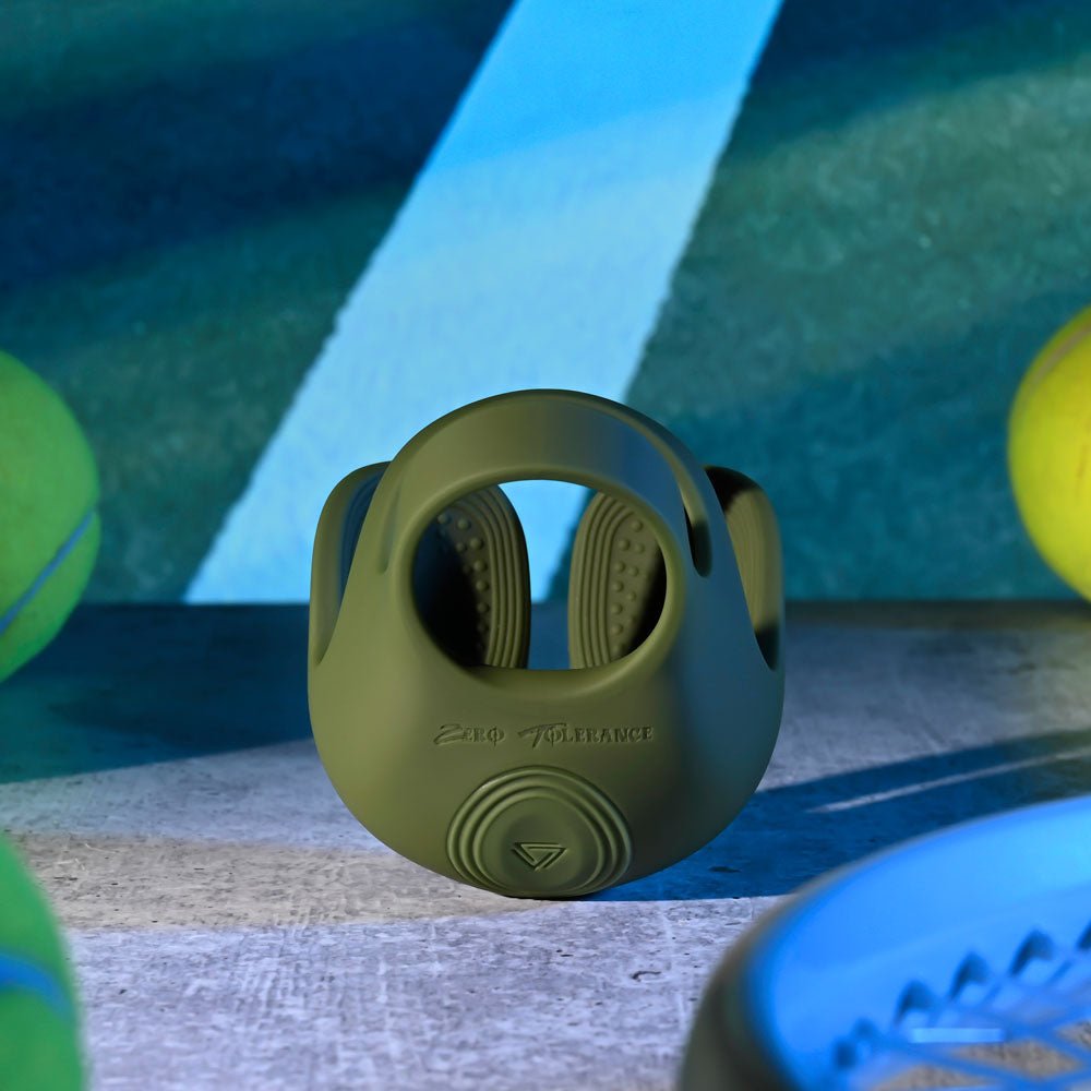 Zero Tolerance NUTTY BUDDY - Olive Green USB Rechargeable Vibrating Cock & Balls Ring - silkandsin