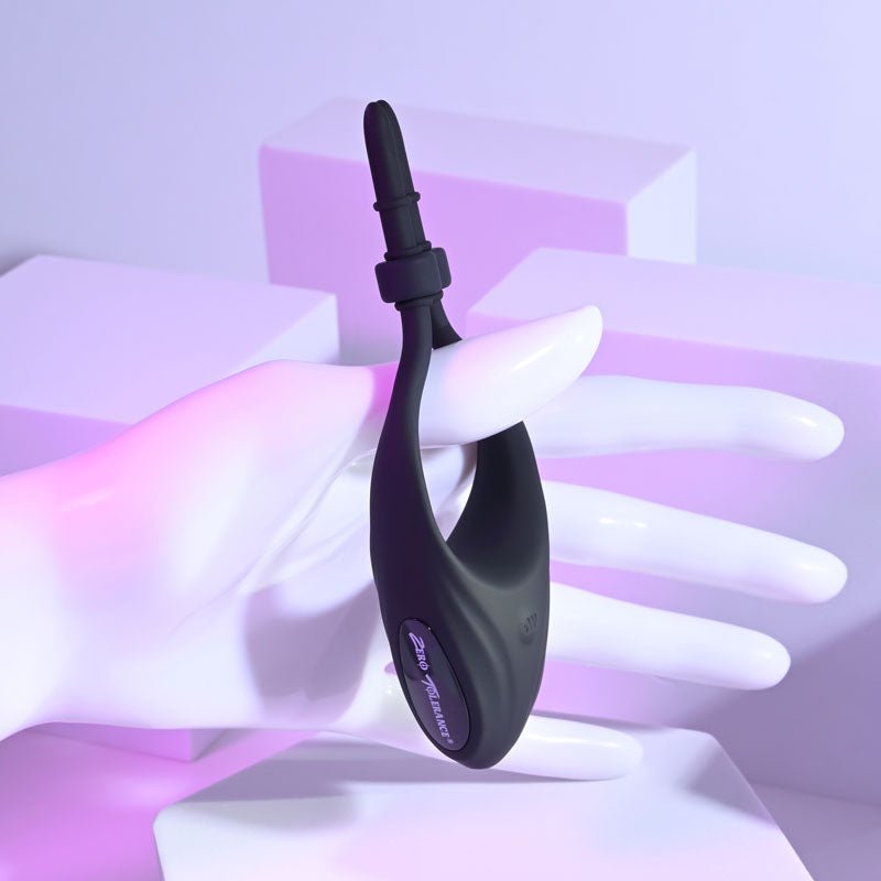 Zero Tolerance PERFECT FIT - Black USB Rechargeable Vibrating Lasso Cock Ring - silkandsin