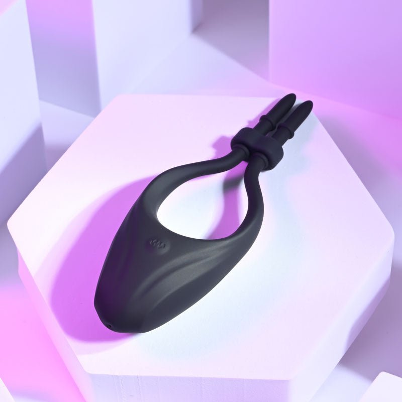 Zero Tolerance PERFECT FIT - Black USB Rechargeable Vibrating Lasso Cock Ring - silkandsin