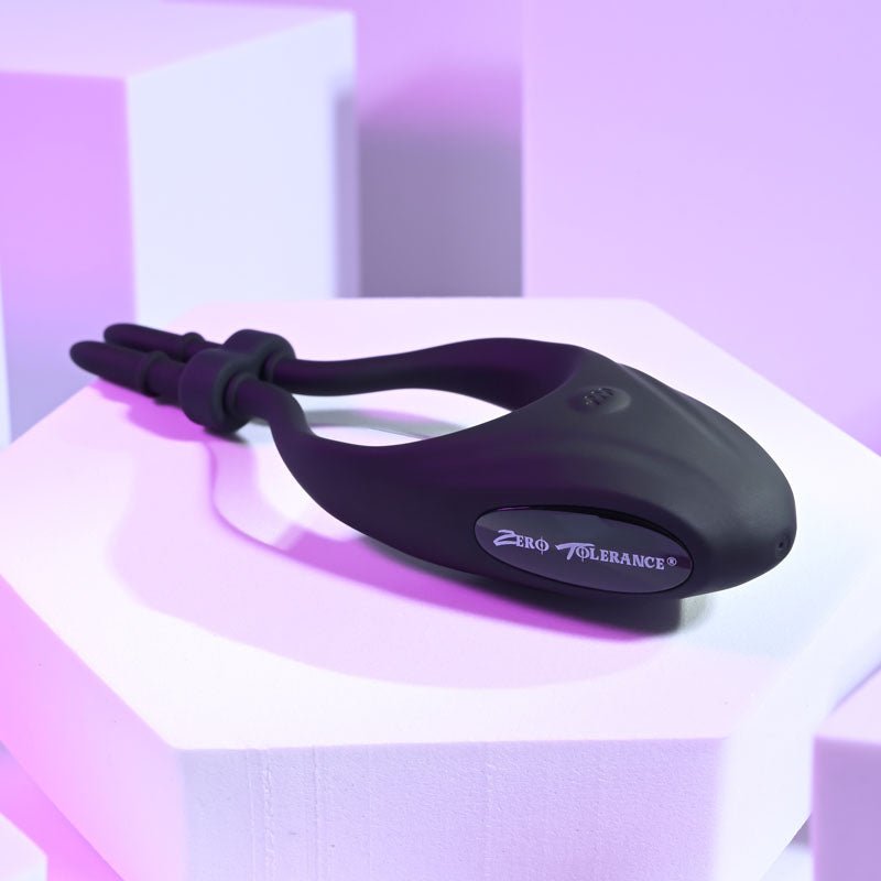 Zero Tolerance PERFECT FIT - Black USB Rechargeable Vibrating Lasso Cock Ring - silkandsin