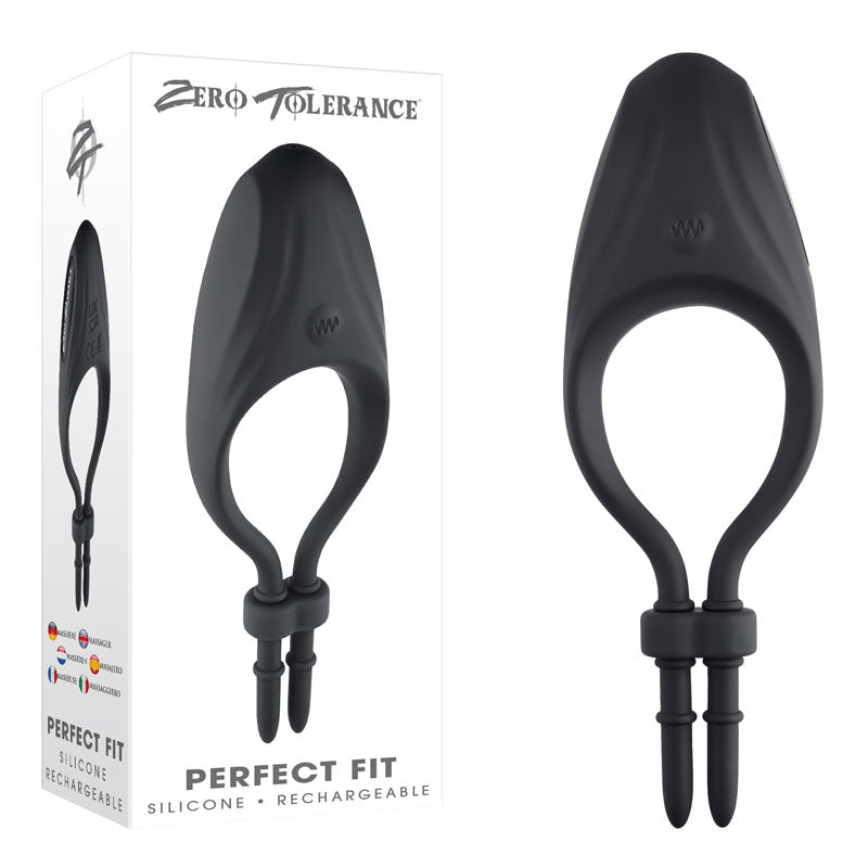 Zero Tolerance PERFECT FIT - Black USB Rechargeable Vibrating Lasso Cock Ring - silkandsin