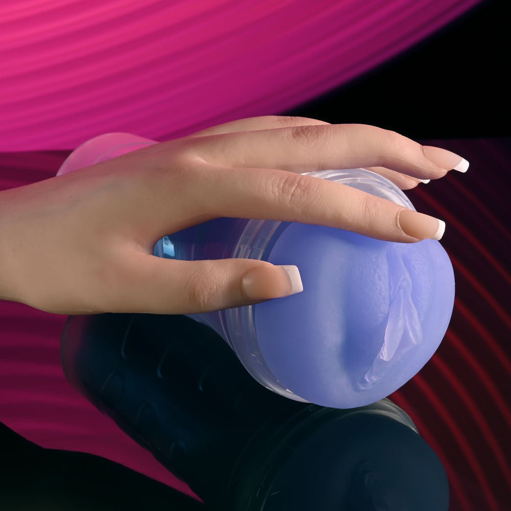 Zero Tolerance POP ON THE GLOW - Glow in Dark Purple Vagina Stroker - silkandsin