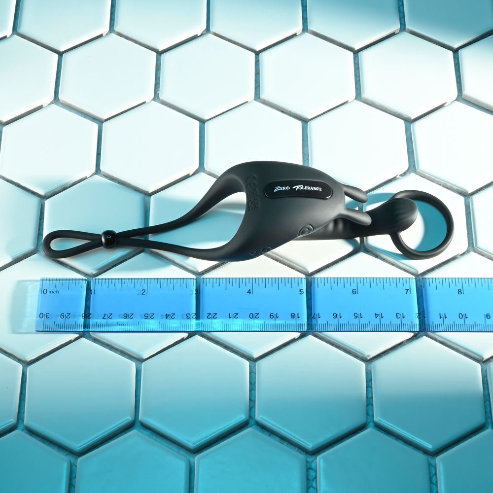 Zero Tolerance SADDLE UP - Black USB Rechargeable Vibrating Cock & Ball Rings - silkandsin