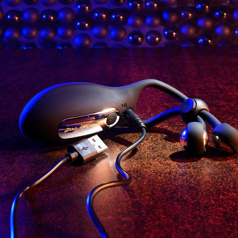 Zero Tolerance THE BIG BANG - Black USB Rechargeable Vibrating Lasso Cock Ring - silkandsin