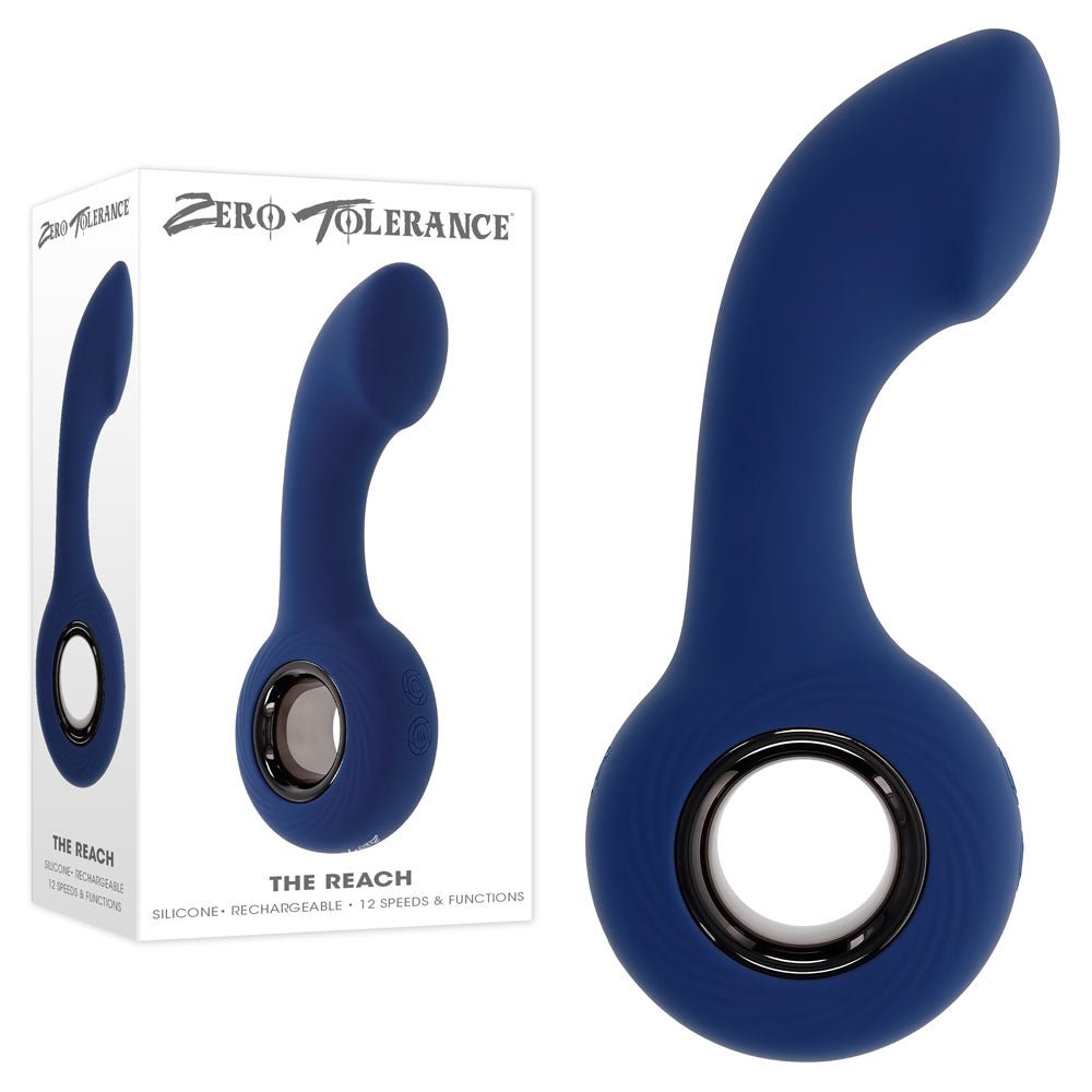 Zero Tolerance THE REACH - Blue 13.8 cm USB Rechargeable Vibrating Anal Plug - silkandsin