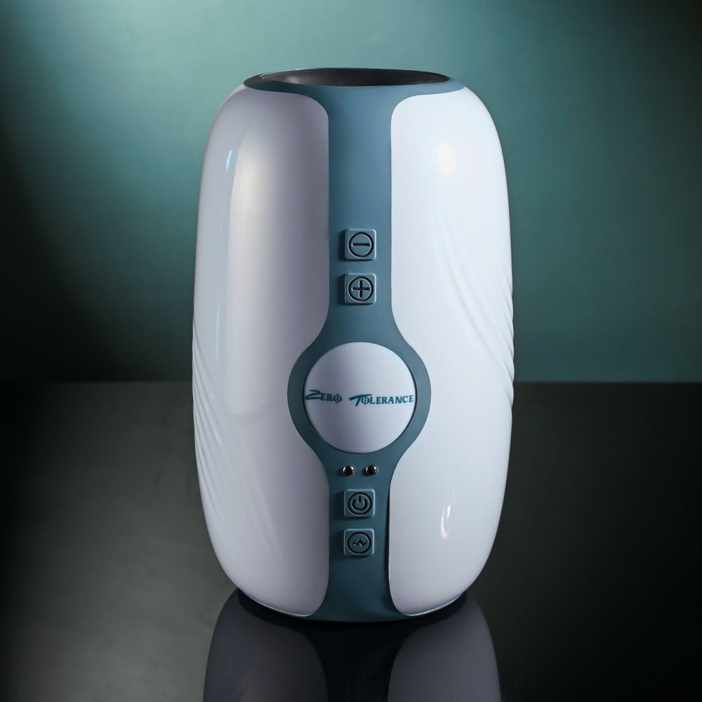 Zero Tolerance TOUCHDOWN - White 15 cm USB Rechargeable Vibrating & Tightening Stroker - silkandsin
