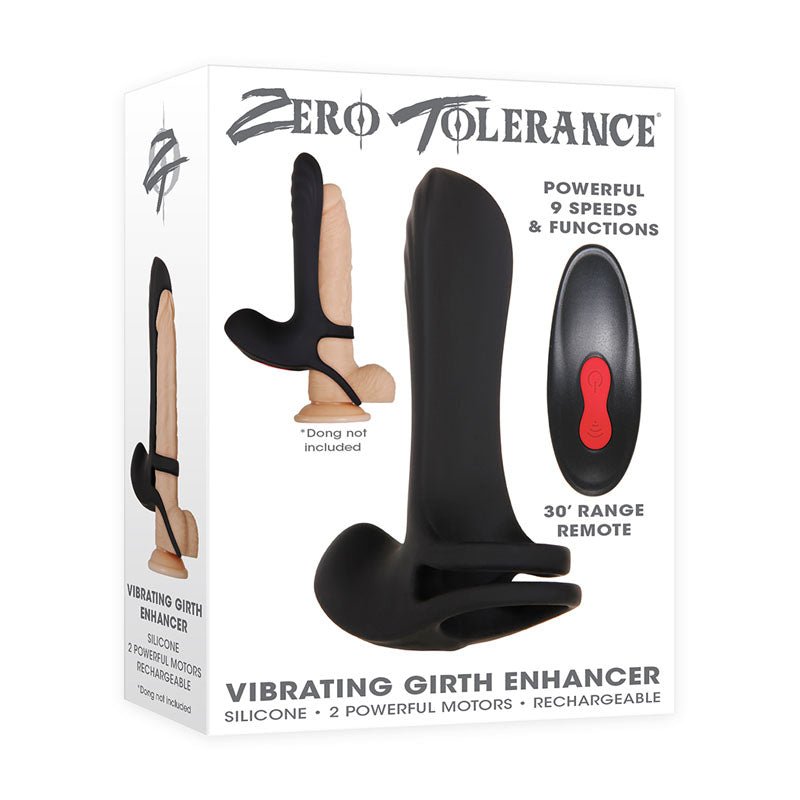 Zero Tolerance Vibrating Girth Enhancer - Black USB Rechargeable Sleeve with Wireless Remote - silkandsin