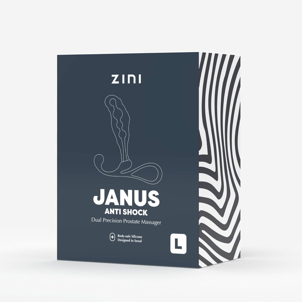 Zini Janus Anti Shock - Large - Black Large Prostate Massager - silkandsin
