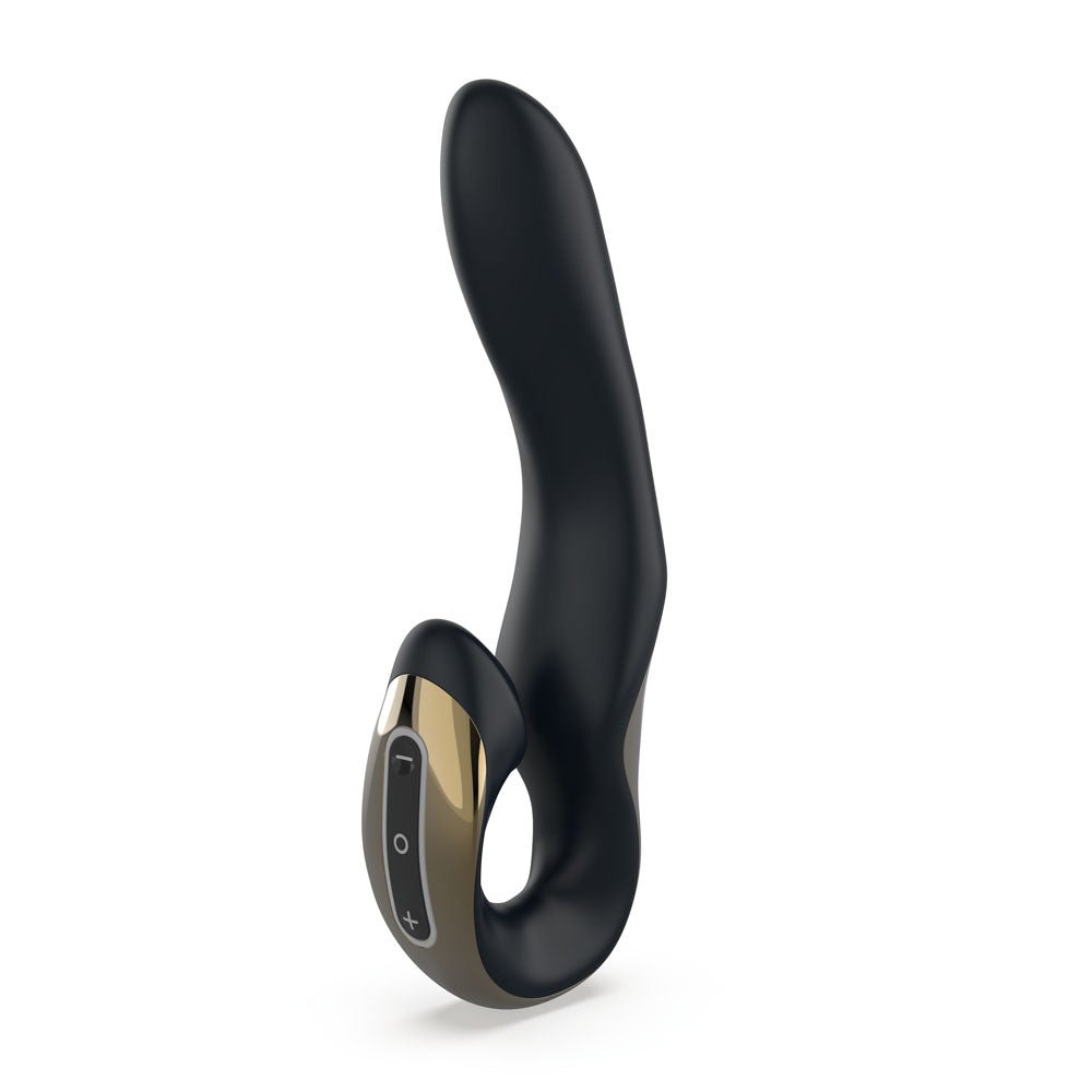 Zini Roae Special Edition - Black/Gold - Black/Gold 19.5 cm USB Rechargeable Vibrator - silkandsin
